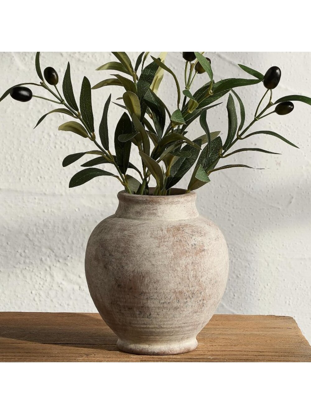 6 Inch Small Rustic Ceramic Flower Vase Short Pottery Farmhouse Home Decor